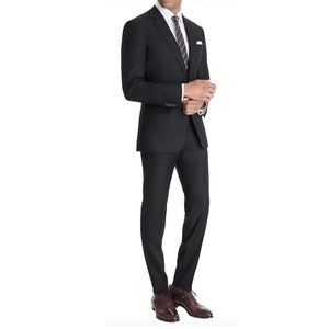 Mens Slim Fit Two Piece Suit Charcoal Zanetti Size 40R Pant 34R